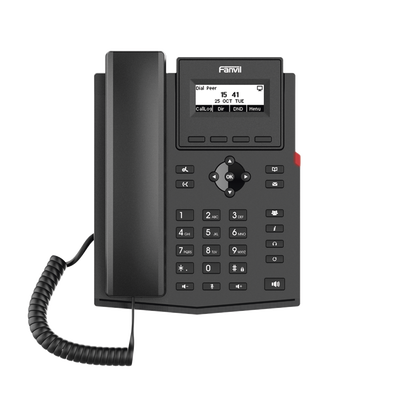 Teléfono IP empresarial para 2 lineas SIP con pantalla LCD,  Puertos Gigabit, Códec Opus, conferencia de 6 vías, PoE. | X301G