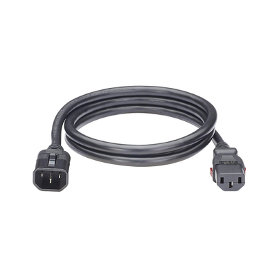 Cable de Alimentación Eléctrica Con Bloqueo de Seguridad, de IEC C14 a IEC C13, 1.8 Metros de Largo, Color Negro, Paquete de 10 Piezas | LPCA13-X