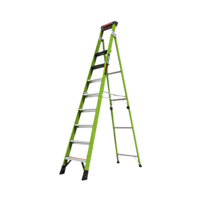 Escalera de 3.05 m Capacidad máxima de 170 Kg, inclinada, de fibra de vidrio con almohadilla de pared giratoria. | SENTINEL10