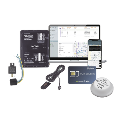 Kit de Localizador 4G LTE /  1 MICSIM25GPS y datos 1 año + 1 BLUEPUCKRHT + 1 EPCOMGPSMENSUAL + RELAY + Botón SOS | HCV5KITTEMP2