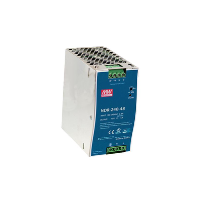 Fuente de Poder Industrial de 240W, salida 48Vcc, 5A, para montaje Riel Din | NDR24048