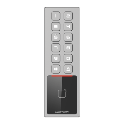 Teclado Exterior Antivandálico IP65 & IK08 / Administrable en la Nube / Alta y Baja de Passwords Remotamente con Horarios / Acceso por PIN o Tarjeta MIFARE | DS-K1T805MX