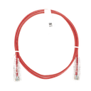 Cable de Parcheo Slim UTP Cat6 - 1 Metro (3.28 Pies), Rojo, Diámetro Reducido (28 AWG) | LP-UT6-100-RD-28