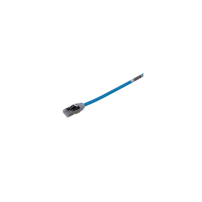 Patch Cord Cat6A, Diametro Reducido 28 AWG, Blindado S/FTP, CM/LS0H, 0.5 Metros (1.64 Pies), Color Azul | STP28X0.5MBU