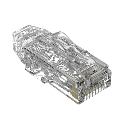 Plug RJ45 Cat6/6A, Para Cable UTP de Calibre 28 AWG (Diámetro Reducido), Chapado en Oro de 50 Micras, Paquete de 100 Piezas | SP628-C