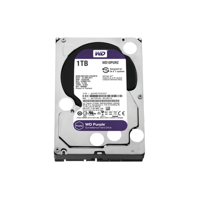 Disco Duro Purple de 1 TB / 5400 RPM / Optimizado para Soluciones de Videovigilancia / Uso 24-7 / 3 Años de Garantia | WD10PURZ