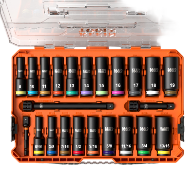 Juego de Dados de Impacto KNECT™ (M) / 3/8" Drive Profundo / SAE y Métrico / 23 Piezas / Adapters Multi-Propósito / MODbox™ Case | 65121-IMPCT