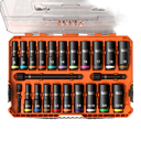 Juego de Dados de Impacto KNECT™ (M) / 3/8" Drive Profundo / SAE y Métrico / 23 Piezas / Adapters Multi-Propósito / MODbox™ Case | 65121-IMPCT