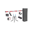 Kit COMPLETO Barrera Izquierda XBS Con Corona LED / Brazo Iluminado de 5M / Incluye Sensor de Masa, Transformador, Lazo Magnético, Ancla, Fotoceldas y 2 Controles Inalámbricos | KIT-XBS-3L-LED