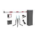 Kit COMPLETO Barrera Izquierda XBS Con Corona LED / Brazo de 5.5 Metros / Incluye Sensor de Masa, Transformador, Lazo Magnético, Ancla, Fotoceldas y 2 Controles Inalámbricos | KIT-XBS-3L