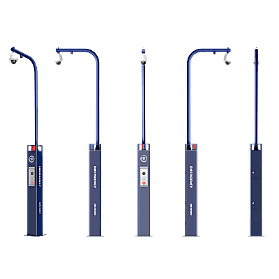Estación de Alarma de Pánico con Videollamada / Cámara IP 4 MP/ Audio Bidireccional / Altavoz 30 W / Sirena (Azul y Rojo) / RS-485 / Micro SD / Montaje en Suelo / Montaje para PTZ (No Incluye PTZ) | DS-KEP311X-ZJ