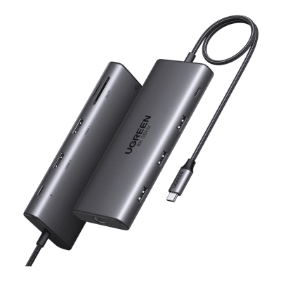Docking Station USB-C Hub 10 en 1 UGREEN Revodok Pro 210 / Dual HDMI 4K 60Hz y 8K 30Hz / 3 Puertos USB-A + USB-C 3.0 / Carga PD 100W / Ethernet Gigabit 1000M / Lector Tarjetas SD y TF / Compatible Windows y macOS | 15534B