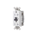 Contacto GFCI 20 A 125 V / Resistente a Intemperie / A prueba de manipulaciones / Color Blanco (Nema 5-20R) / Grado Industrial. | HUB-GFS-G5362-W