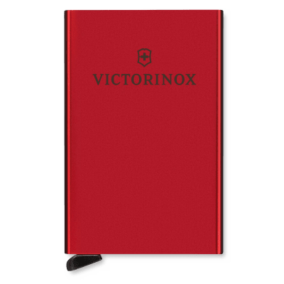 Tarjetero / Almacenamiento Seguro 4-6 Tarjetas / Aluminio Duradero / Protección RFID / Sistema Deslizamiento Patentado / Color Rojo. | 612-676