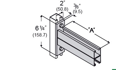 SSMART Mensula Unicanal doble  de acero galvanizado MOD: SC371