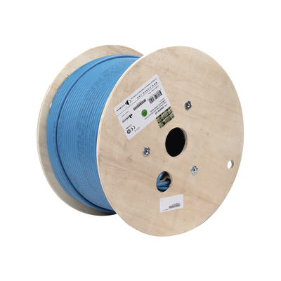 Bobina de Cable Blindado F/UTP de 4 Pares, Z-MAX, Cat6A, Soporte de Aplicaciones 10GBase-T, CMR (Riser), Color Azul, 305 Metros (1000 Pies) | 9A6R4-A5