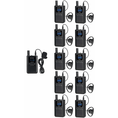 Kit para guía turístico de 1 transmisor y 10 receptores | TT125