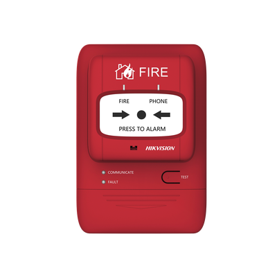 (HikFire) Botón Manual de Alarma contra Incendios / Comunicación LoRa / Indicador Multicolor / Reseteo con Llave / Instalación en Pared | J-SAP-HK1104