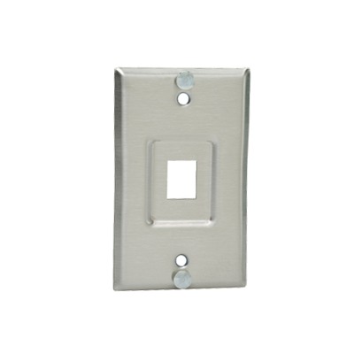 Placa de Pared Telefónica, Salida de 1 Puerto Keystone, de Acero Inoxidable | KWPY
