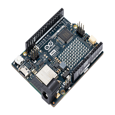Placa de Desarrollo Arduino UNO R4 WiFi / Microcontrolador 32-bit RA4M1 Arm Cortex-M4 48 MHz / ESP32-S3 WiFi 4 y Bluetooth 5 / 256 kB Flash + 32 kB SRAM / Matriz LED 12x8 / DAC 12-bit / Compatibilidad Shields UNO | ABX-00087