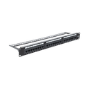 Panel de Parcheo de Impacto (110) UTP de 24 Puertos Cat6A, 19 Pulgadas (48.26 cm), con Barra para Organizar Cables y Espacio para Etiqueta | LP-PP-605A