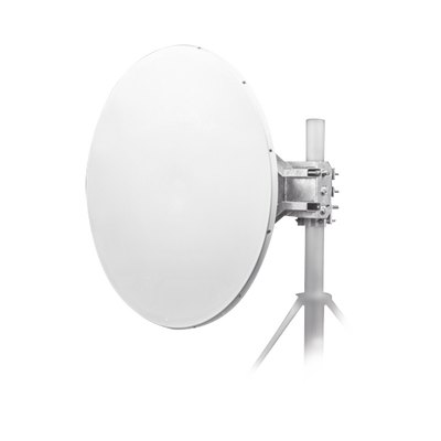 Antena direccional Alto Rendimiento / Parábola profunda para mayor aislamiento al ruido /4 ft / 4.9 a 6.1 GHz /  / Ganancia de 35 dBi / Soporte de acero inoxidable / Polaridad en 90 ° y 45 ° / Incluye montaje. | JRC-DD35-DUPLEX-PRE