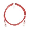 Cable de Parcheo Slim UTP Cat6 - 2 Metros (6.56 Pies) Rojo Diámetro Reducido (28 AWG) | LP-UT6-200-RD-28