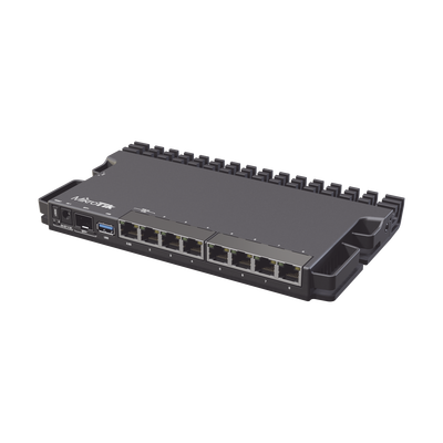 (RB5009UG+S+IN) RouterBoard, CPU 4 Núcleos, 8 Puertos Gigabit, 1 SFP+, Solo RouterOS v7 | RB5009UG+S+IN