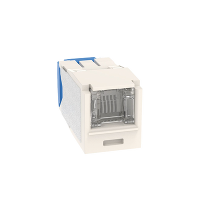 Conector Jack RJ45 Estilo TG con Ventana, Mini-Com, Categoría 6A, de 8 Posiciones y 8 Cables, Color Blanco | CJH6X88TGWH