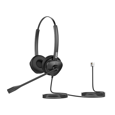 Diadema Binaural con Audio HD y Brazo Ajustable de 260°, Conexión RJ9 y Sonido de Alta Definición | HT302