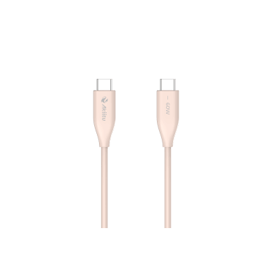 Cable de Carga USB-C a C / 1.5 Metros (4.92 Pies) / Tecnología GaN (Nitruro de Galio) / Fast-Charging / Potencia 60W / Velocidad Transferencia 480 Mbps / Material Silicona No Tóxica / Conector Aluminio Anodizado | AK-PAC6S-P-1.5M