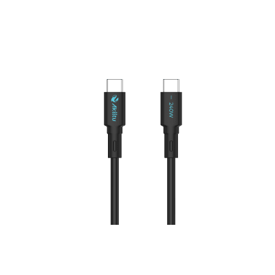 Cable de Carga USB-C a C / 1 Metro (3.28 Pies) / Tecnología GaN (Nitruro de Galio) / Fast-Charging / Potencia 240W / Velocidad Transferencia 480 Mbps / Material / Conector Aluminio Anodizado | AK-PAC24SM-S