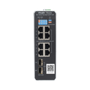Switch Industrial PoE+ hasta 300 watts , Ideal para temperaturas Extremas y protección contra descargas, 1 puerto PoE++ 60W y 7 puertos PoE+ 30W, 2 SFP Uplink | RG-NIS2100-8GT2SFP-HP