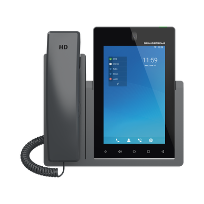 Teléfono IP Android 11, 16 líneas SIP con 16 cuentas, pantalla táctil  7", puertos Gigabit, Wi-Fi, Bluetooth, PoE, codec Opus, IPV4/IPV6 con gestión en la nube GDMS | GXV3470