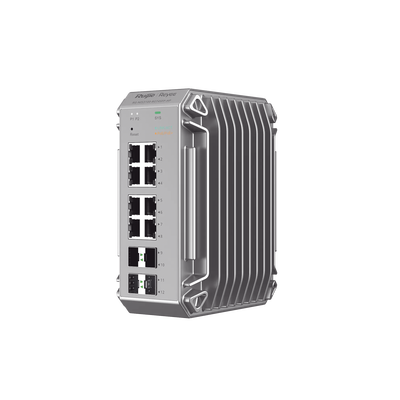 Switch Industrial PoE, Ideal para temperaturas Extremas y protección contra descargas, 8 Puertos Gigabit PoE 802.3 af/at, 4 Puertos SFP Administrable Cloud | RG-NIS3100-8GT4SFP-HP