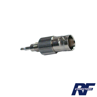 Adaptador en Línea, de Conector BNC Hembra a Plug para Fono, Níquel/ Oro/ Teflón. | RFB-1141
