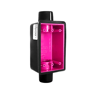 Caja Rectangular de 1/2"/ Con Recubrimiento exterior de PVC e interior Purpura. | RR-0470-PC