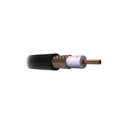 Cable Coaxial RG11/U, 305 Metros (1000 Pies), Bobina de 305 Metros (1000 Pies) Color Negro, AWG 14 Aislamiento Espumado, Blindaje de Aluminio al 60%, Aplicación Intemperie para Video Vigilancia | JV44