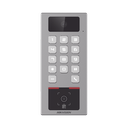 (PoE / 2 Relays) Teclado con Lector Físico de QRs para Exterior Antivandálico IP65 & IK09 con función de Videoportero Multiapartamento / Tarjeta, Código QR, PIN o App HikConnect  / Cámara 2 MP compatible con NVRs / | DS-K1T502DBWX-CQR-E1