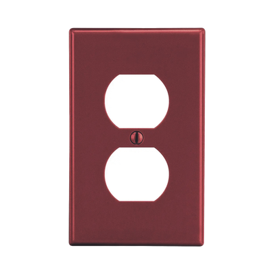 Placa de Pared para Contacto Duplex Color Rojo. | HUB-P8R