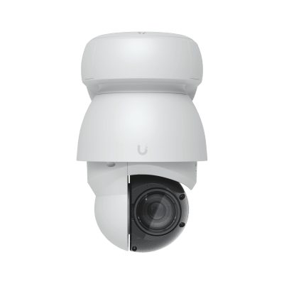 Cámara UniFi Protect PTZ AI Industrial Color Blanco, 4K (8MPX), Zoom Óptico 22x, Visión Nocturna IR 100 m, Reconocimiento Facial y Placas, Protección IP66, Movimiento 360°, PoE++ | UVC-AI-PTZ-W