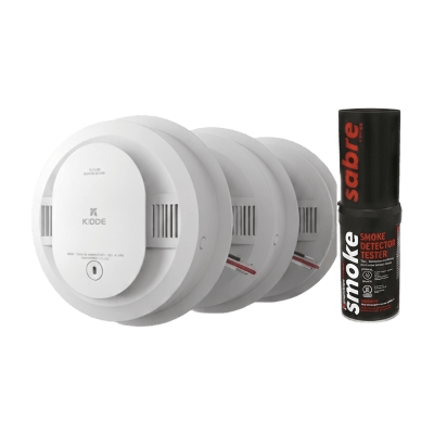 Kit de 20 Detectores de Humo Autónomos KIDDE con Batería 10 Años / Probador SABRE SDI / Fotoeléctrico / Alarma 85 dB | 210314661KSABRE