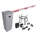 Kit COMPLETO Barrera Derecha XB / Brazo de 5 Metros con Iluminacion LED Rojo-Verde / Incluye Sensor de masa, Transformador, Lazo, Ancla, Fotoceldas 2 Controles Inalámbricos | KIT-XBS-LED-R