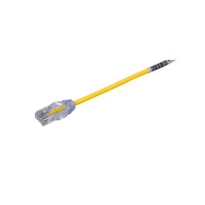Cable de Parcheo TX6, UTP Cat6, Diámetro Reducido (28AWG), Color Amarillo, 20 cm (7.87 pulgadas) | UTP28SP0.2MYL