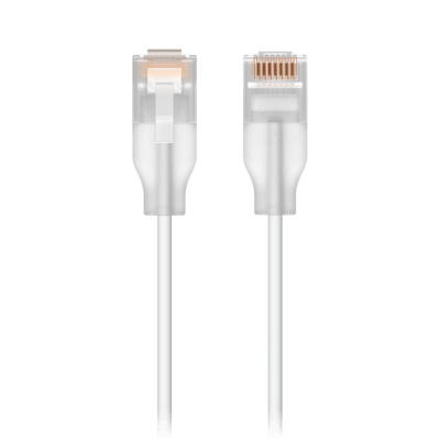 Patchcord UniFi Etherlighting? de 3 Metros (9.84 Pies), hasta 10GbE / Soporta hasta PoE+++ / Conector RJ45 Transparente para Mejores Efectos de Luz con Switches USW PRO MAX | UACC-CABLE-PATCH-EL-3M-W