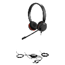 Jabra Evolve 30 II Duo MS con conexión USB C/A y 3.5mm, micrófono con cancelación de ruido y controlador en el cable con botones e indicadores LED (5399-823-369)) | EVOLVE-30I-IDUO-MS-USBC/A