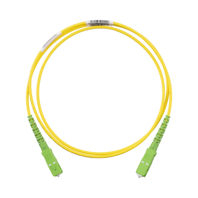 Jumper de Fibra Optica Monomodo 9/125 OS2, SC/APC-SC/APC Simplex, OFNR (Riser), Color Amarillo, 1 Metro (3.28 Pies) | F913RANANSNM001