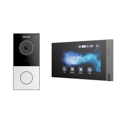 Kit Akuvox WIFI E12W + S562W / 100% en la Nube / POE / Bluetooth / NFC / Lector de Tarjetas MIFARE / ONVIF / IP65 / Cámara 2 MP / Botón con Iluminación / Control de 1 Puerta / Entradas de Alarma | KITAKUVOXWIFI/V2