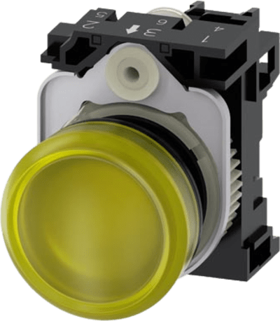 Lampara de señalización plástica con led color Amarilla, 24Vca-Vcd | 3SU11026AA301AA0