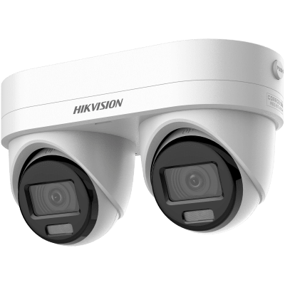 PanoVu Series / Lente Dual de 4 Megapixel / 2 Lentes Fijos de 2.8 mm / Recomendado para Pasillos o Esquinas / IP67 / IK10 / PoE / WDR 120 dB / Dual Light (30 mts IR + 30 Mts Luz Blanca) / Micrófono y Bocina Integrada / Micro SD / ACUSEEK | DS-2CD2343G2D-LIZ2UY/SL
